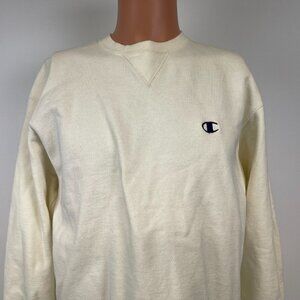 Vintage Y2K Champion Basic Crewneck Sweatshirt Mens Size M White Embroidered